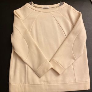 Brunello Cucinelli, cream wool/cashmere sweater, beaded detail